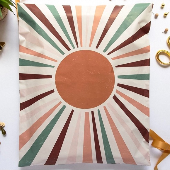 Set of 25 Boho Poly Mailers 14x17 & 25 Matching Thank You Cards 4x6 - Picture 3 of 4